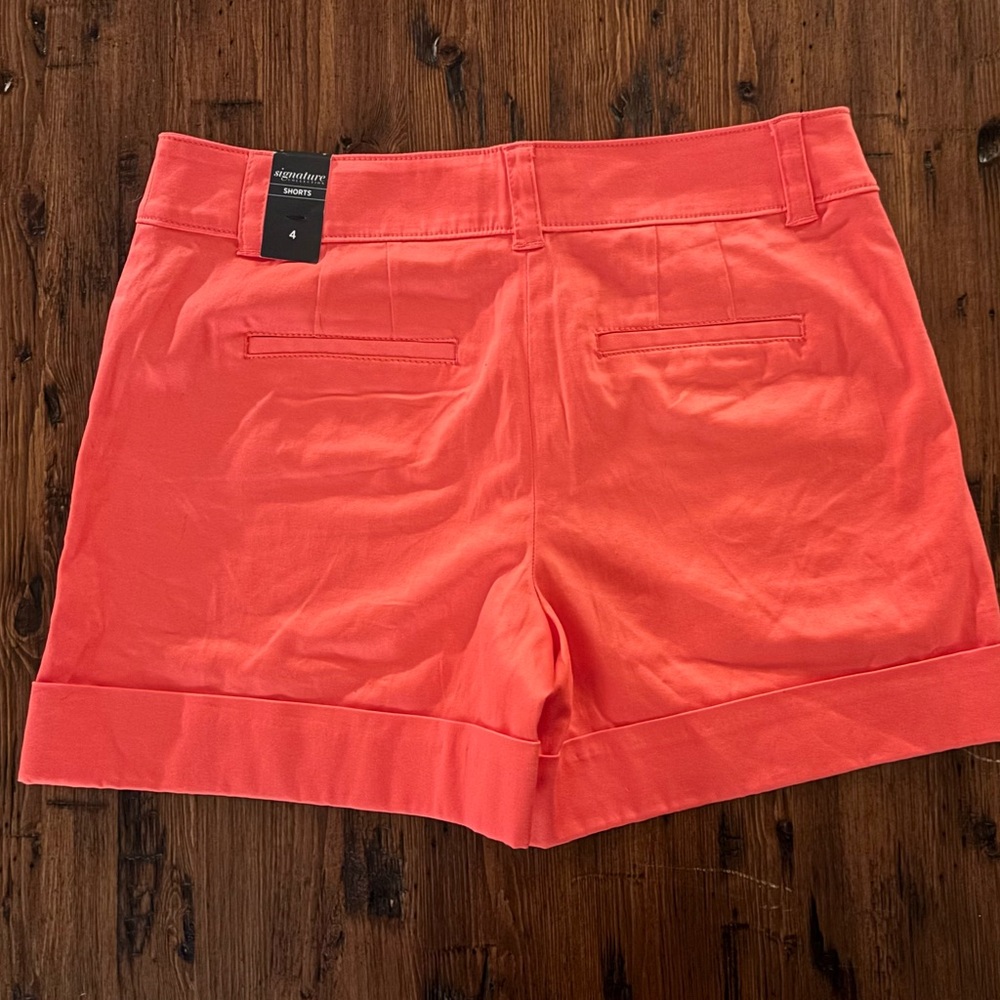 White House Black Market Coral Shorts Tailored Cotton - Picture 2 of 3